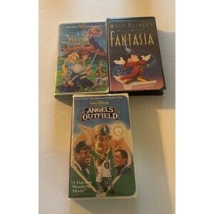 vhs tapes lot of 3 angels in the outfield,fantasla,the swan princess